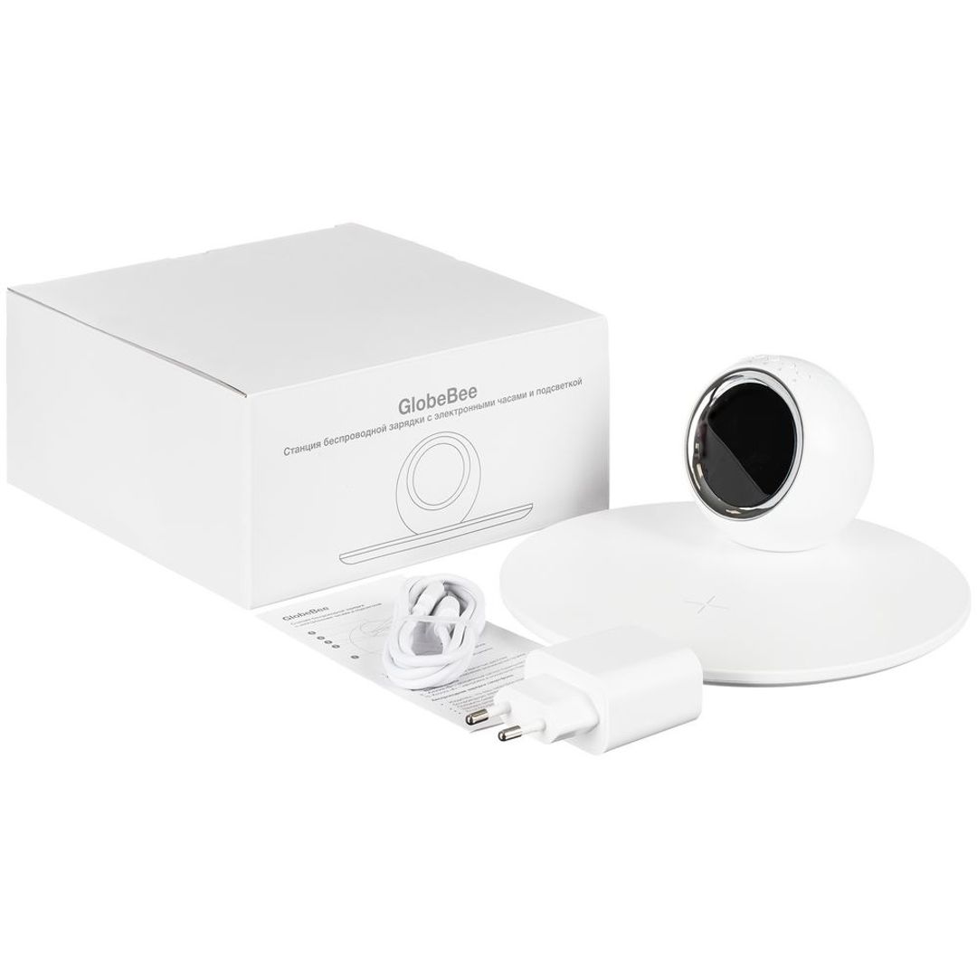 Станция беспроводной зарядки с часами и подсветкой GlobeBee