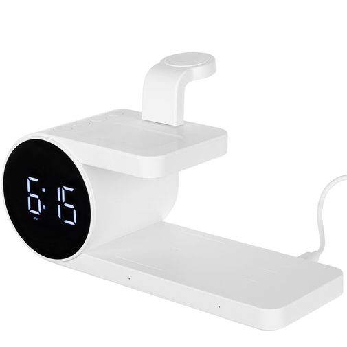 Станция беспроводной зарядки с часами fullStack (Белая) Станция беспроводной зарядки с часами fullStack (Белая)