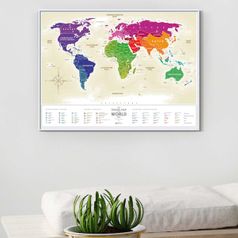 Скретч-карта мира Travel Map Gold World (на русском)