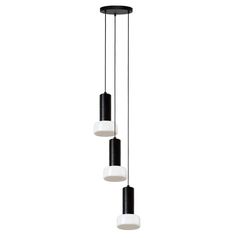 Светильник подвесной каскадный Fungus, 15х25 см, 3 плафона, белый/черный Светильник подвесной каскадный Fungus, 15х25 см, 3 плафона, белый/черный