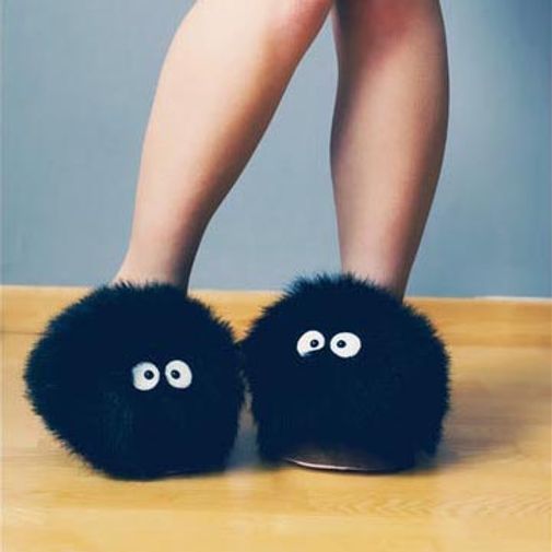 Тапочки Черные Чернушки из мультфильма Тоторо