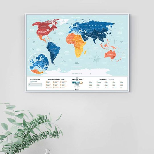 Скретч-карта мира Travel Map Holiday Lagoon World (на английском)
