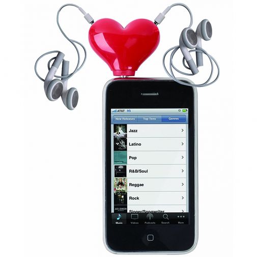 Брелок Разветвитель для наушников Сердечко Брелок Разветвитель для наушников Сердечко