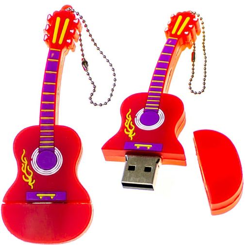 Флешка Гитара 8 Гб (Красная) Закрытая и открытая Флешка Гитара 8 Гб (Красная) Закрытая и открытая