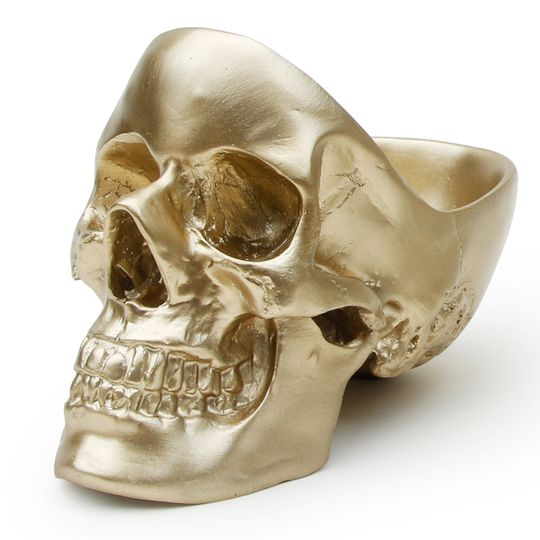 Настольный органайзер Череп Skull (Золотистый)