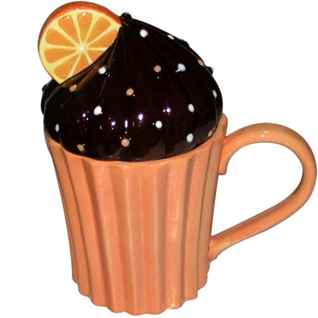 Кружка с крышкой Капкейк (Апельсиновый)