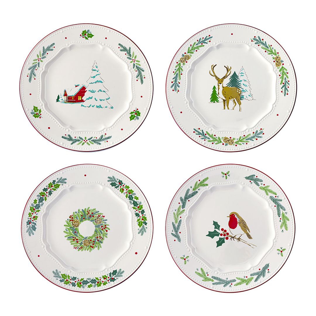 Набор из четырех тарелок Nordic winter из коллекции New Year Essential, 23 см
