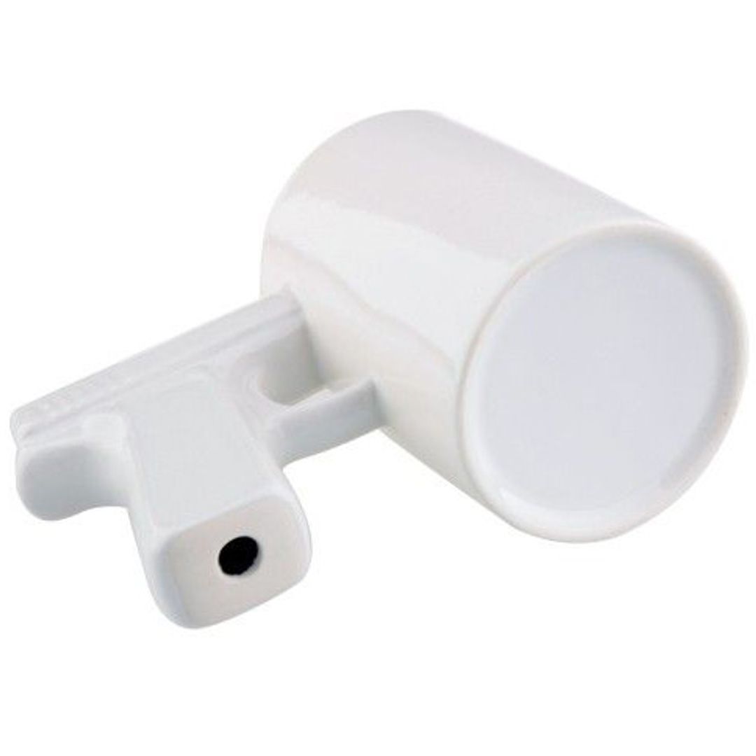 Кружка Пистолет (Белая с белой ручкой) Вид снизу Кружка Пистолет (Белая с белой ручкой) Вид снизу