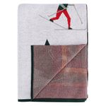 Плед из хлопка с новогодним рисунком Let's Ski из коллекции New Year Essential (130x180 см)