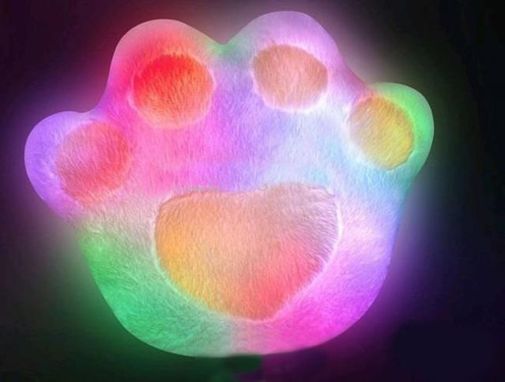 Светящаяся подушка Лапа Голубая