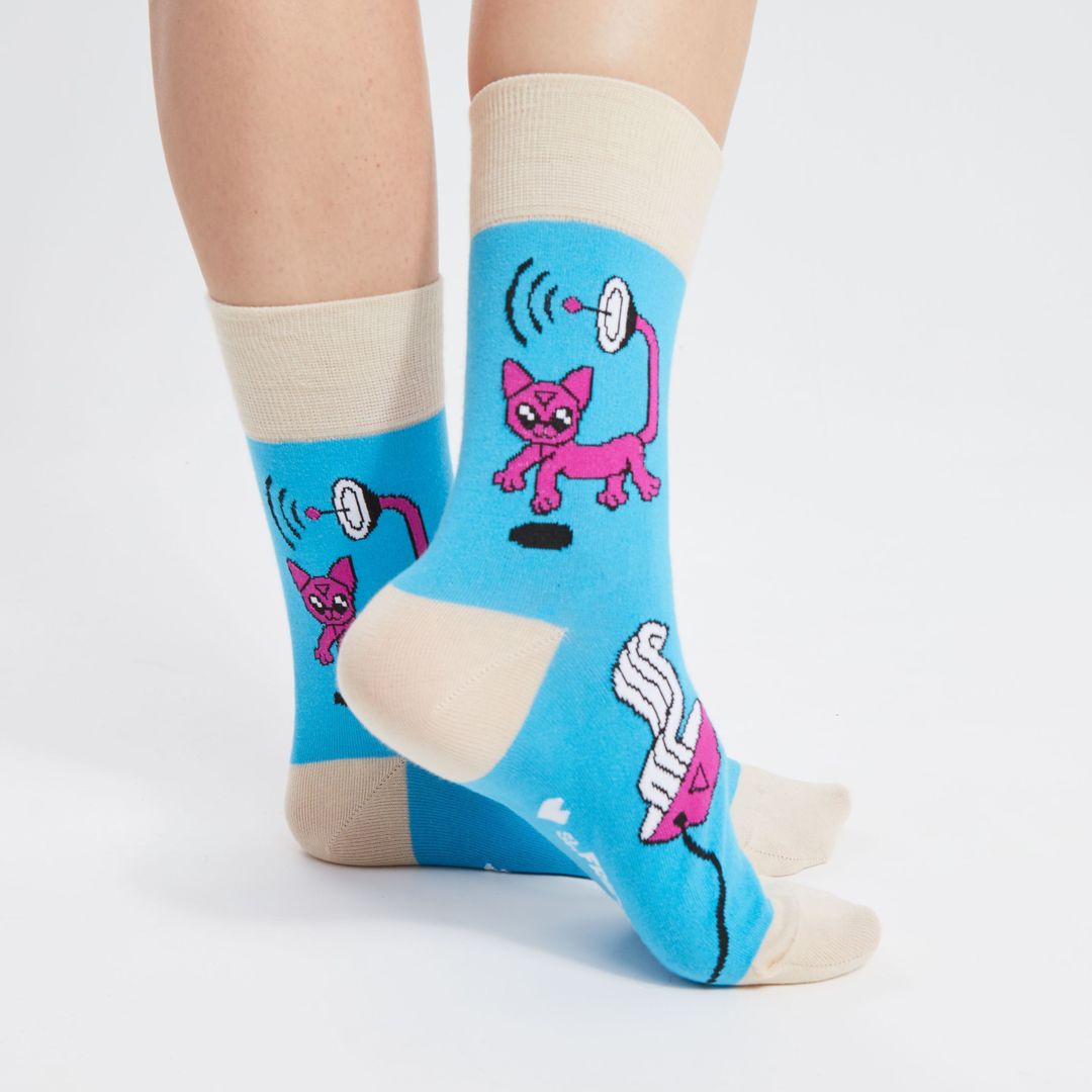 Носки Космический кот и лапша