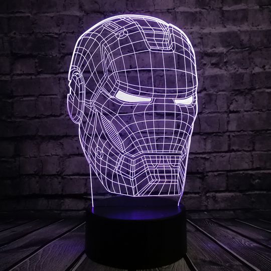                           3D Лампа Голова железного человека
                