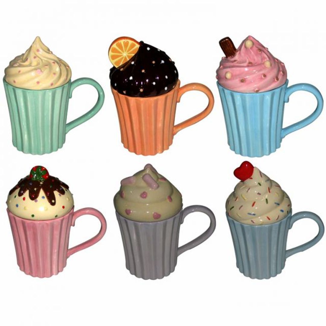 Кружка с крышкой Капкейк