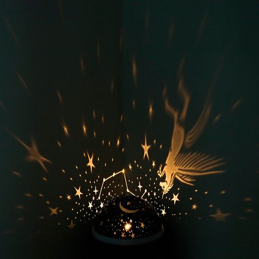 Вращающийся Ночник звездного неба с единорогом