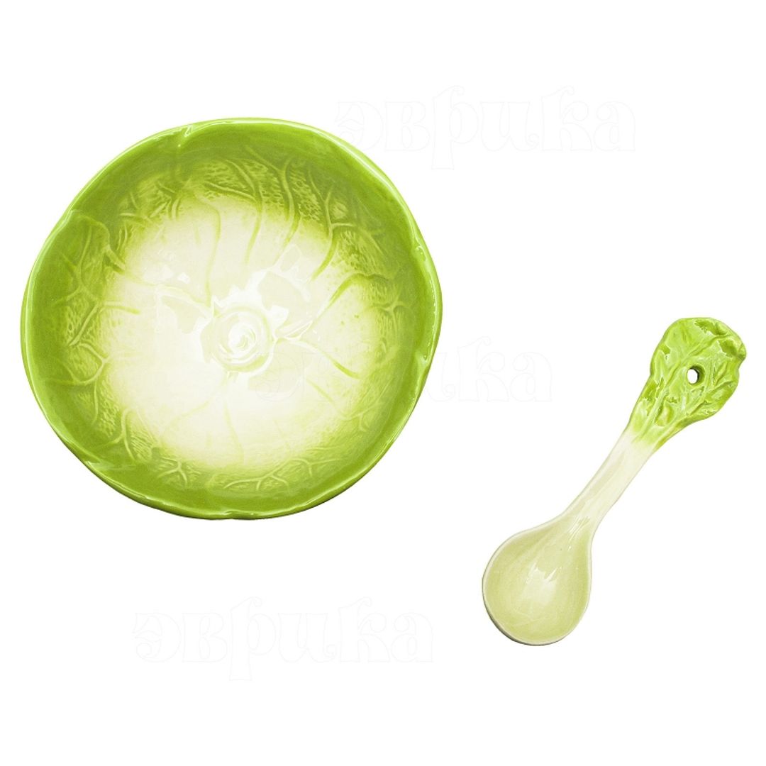 Салатница с ложкой Салат