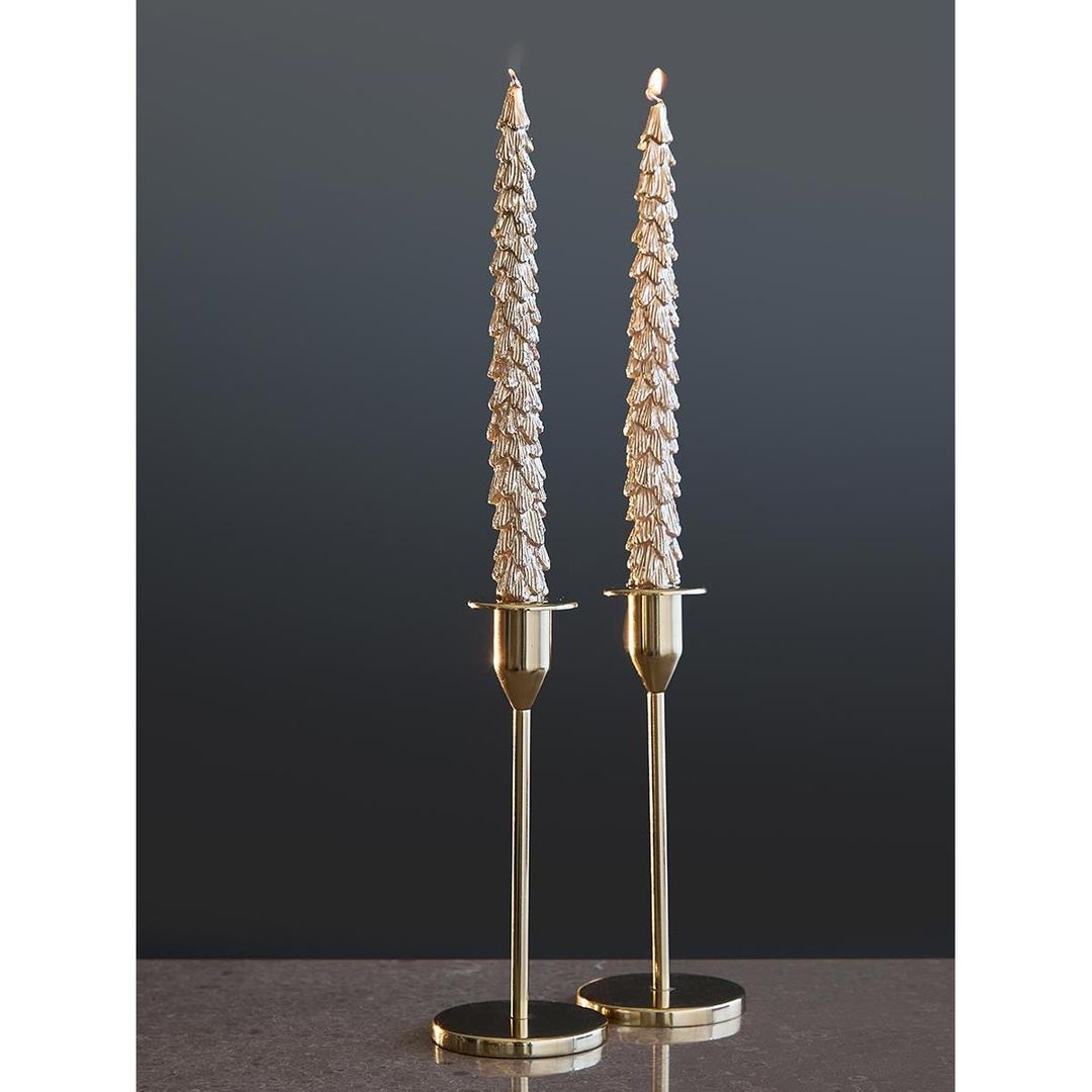 Набор из двух свечей золотого цвета из коллекции New Year Essential, 25 см