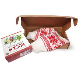 Носки шерстяные белые с красными снежинками Носки шерстяные белые с красными снежинками