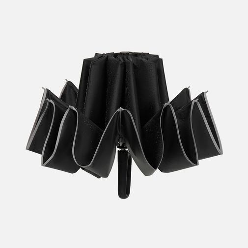 Зонт обратного сложения с ручкой-карабином Foldberry (черный)