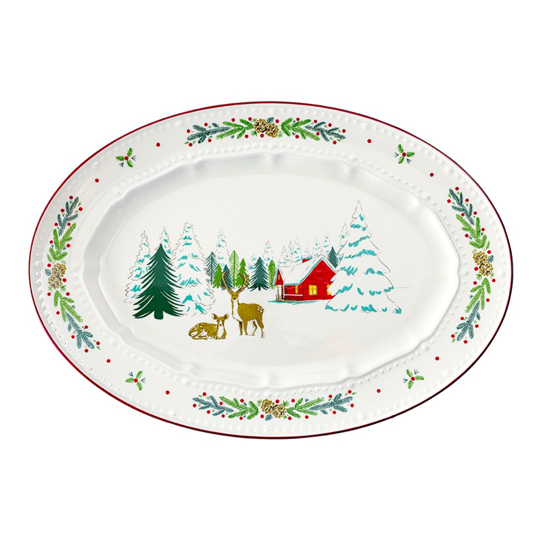 Блюдо сервировочное Nordic winter из коллекции New Year Essential, 34,6х24 см Блюдо сервировочное Nordic winter из коллекции New Year Essential, 34,6х24 см
