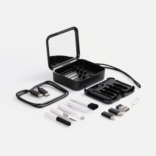 Набор для ухода за гаджетами с беспроводной зарядкой Rules (черный)