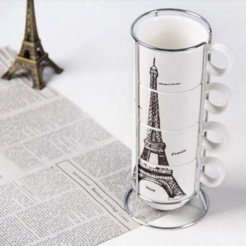 Набор чашек Эйфелева башня В интерьере