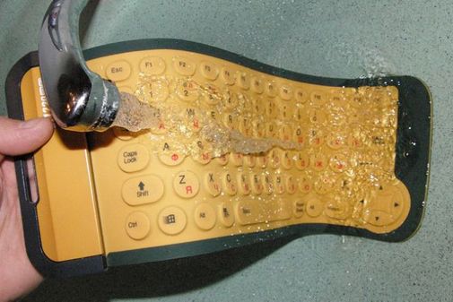 Гибкая резиновая клавиатура Желтая