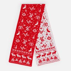 Шарф Holidale (красный с молочным)