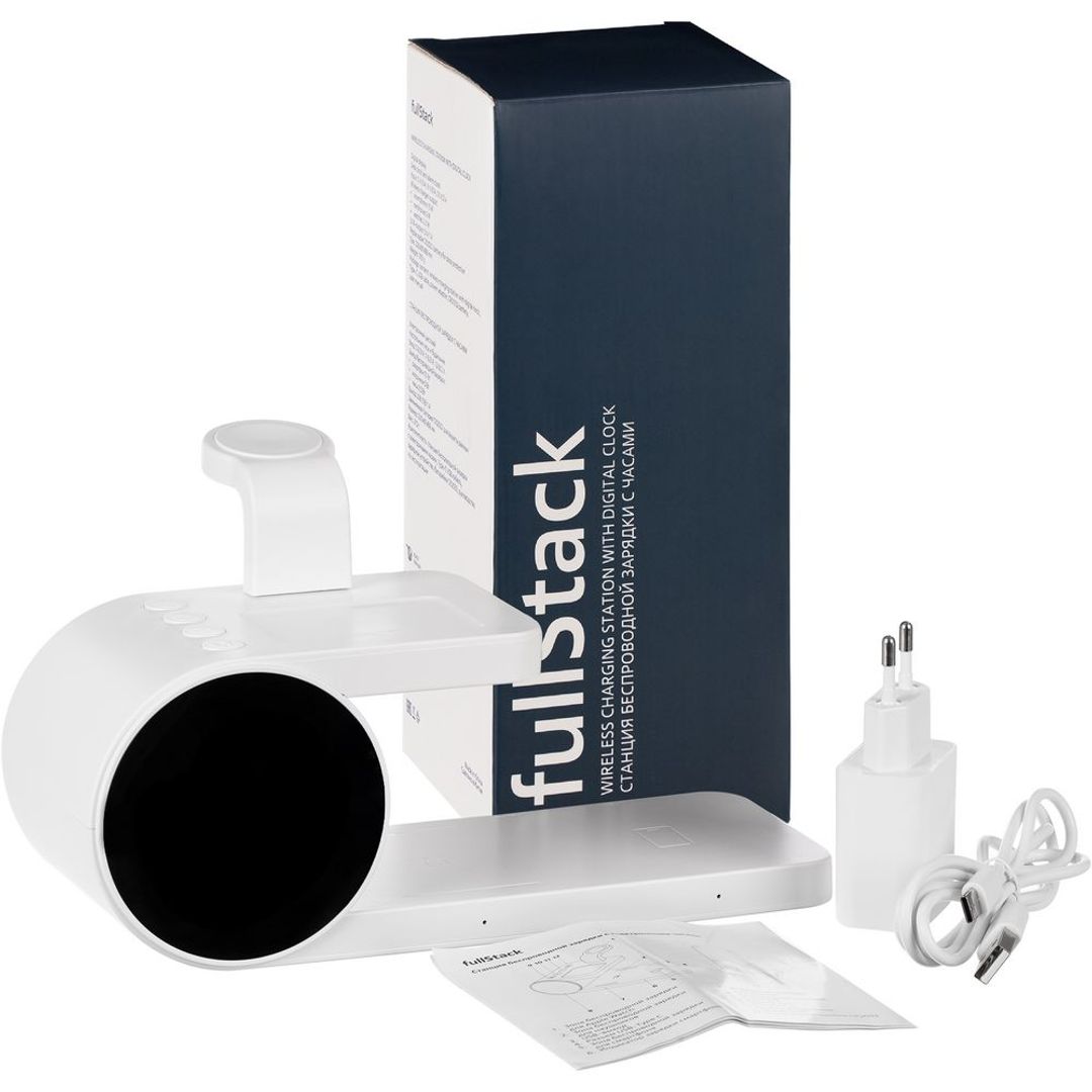 Станция беспроводной зарядки с часами fullStack (Белая) Станция беспроводной зарядки с часами fullStack (Белая)