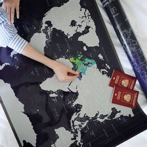 Скретч-карта мира Afi Design Blue (84х60 см, на английском)