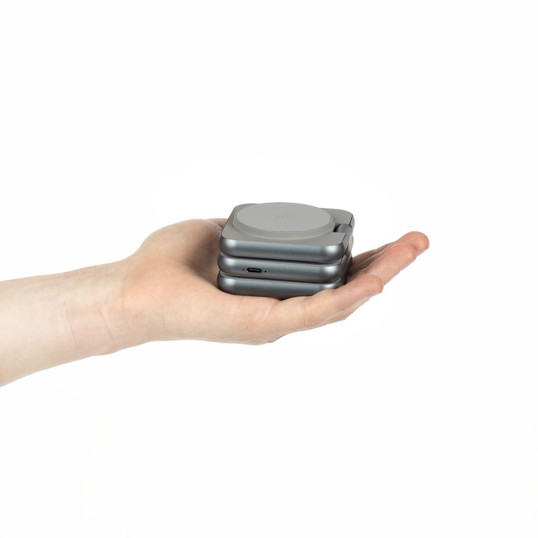 Складная станция беспроводной зарядки Terza (серебристый) Складная станция беспроводной зарядки Terza (серебристый)