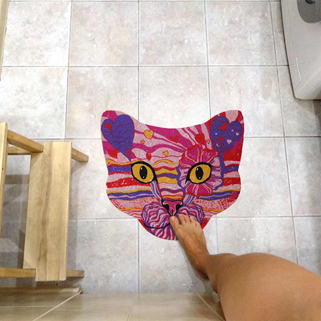 Коврик для входной двери Кот Йоко