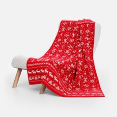 Плед Holidale (красный с молочным)