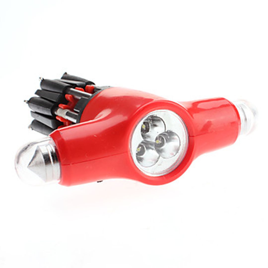 Фонарь с набором отверток и молотком 8 в 1