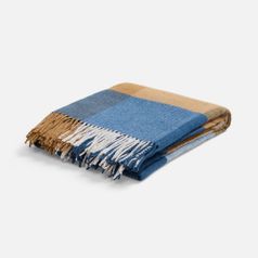 Плед Fleco (синий с коричневым)