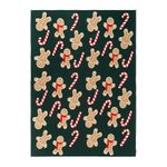 Плед из хлопка с новогодним рисунком Gingerman из коллекции New Year Essential, 130x180 см