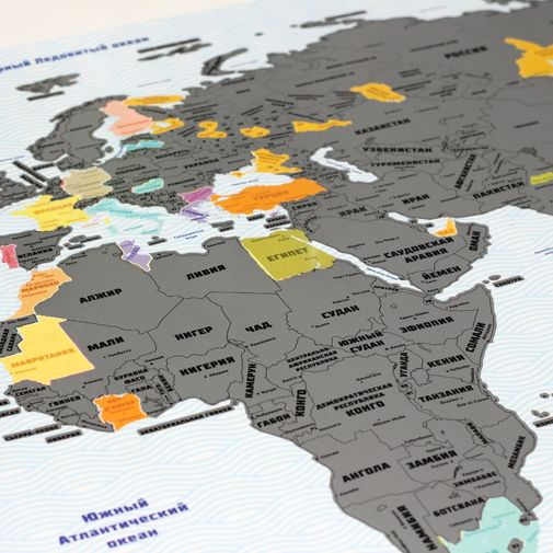 Скретч-карта мира True Map Plus Silver