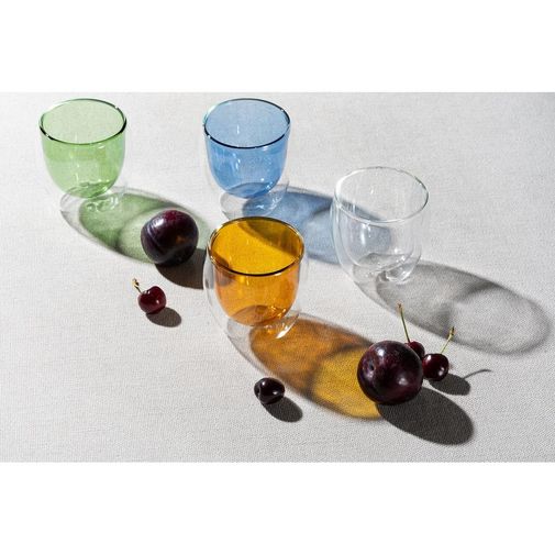 Стакан с двойными стенками Glass Bubble (Синий) Стакан с двойными стенками Glass Bubble (Синий)