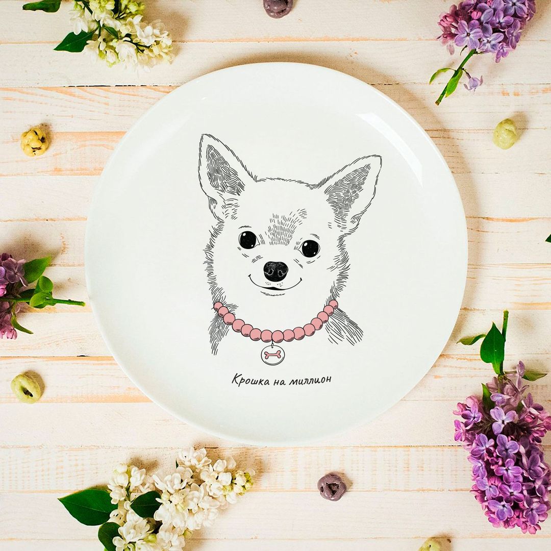 Тарелка Чихуахуа Крошка на миллион