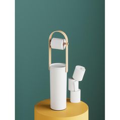 Держатель-органайзер для туалетной бумаги Bellwood (белый/натуральное дерево) Держатель-органайзер для туалетной бумаги Bellwood (белый/натуральное дерево)