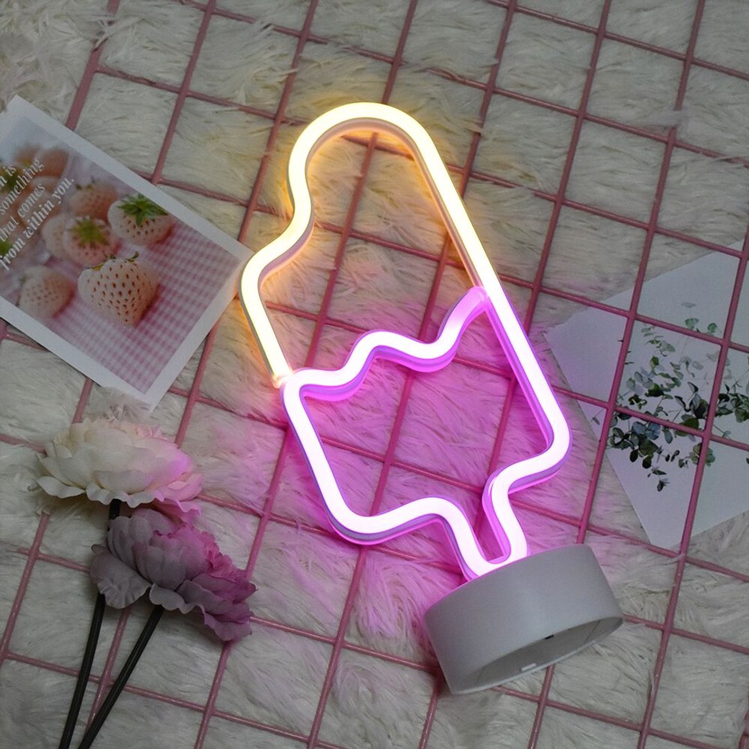 Неоновый светильник Мороженное