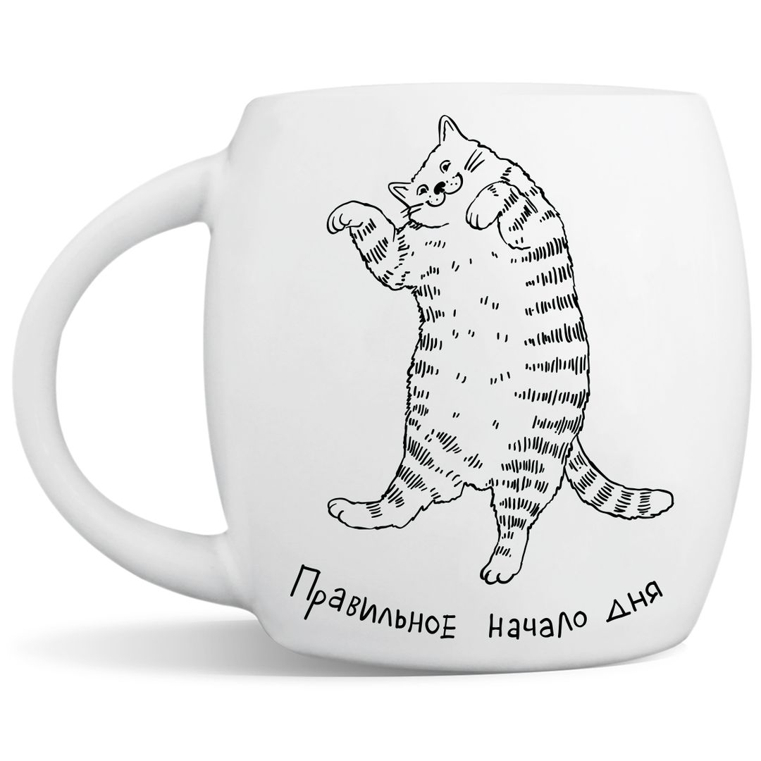 Кружка Ленивый кот Правильное начало дня