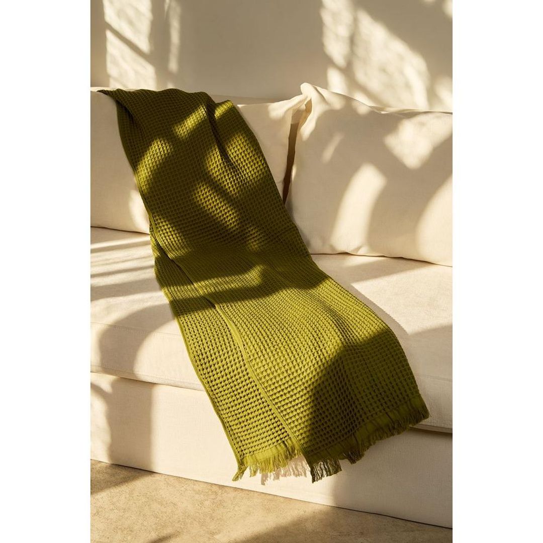 Плед вафельный Elenglect (зеленый)