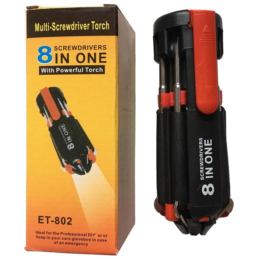 Фонарь с набором отверток 8 в 1