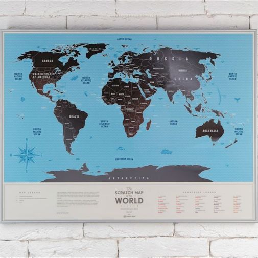 Скретч-карта мира Silver (на английском)