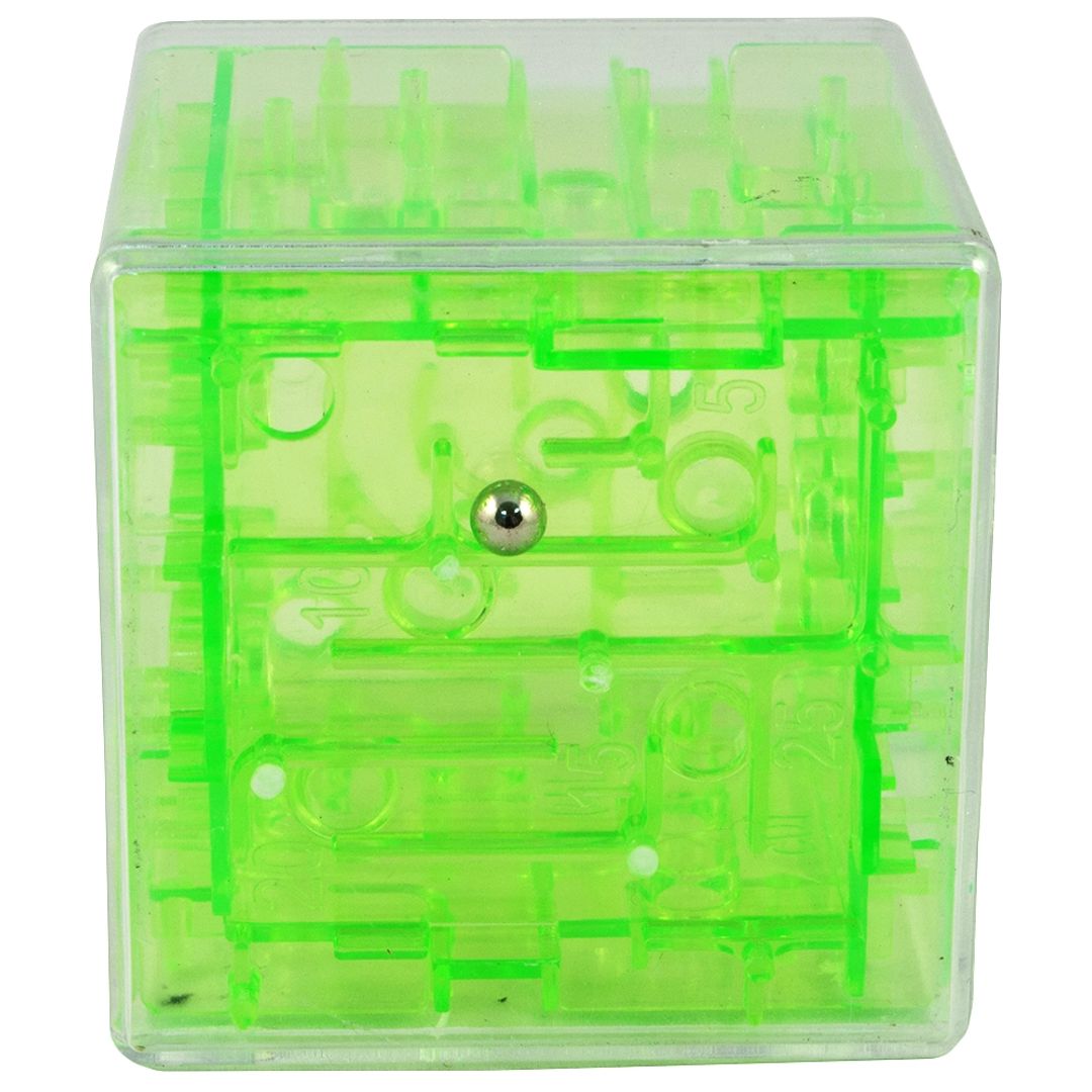 Головоломка Лабиринт Куб (Салатовый) Металлический мячик Головоломка Лабиринт Куб (Салатовый) Металлический мячик