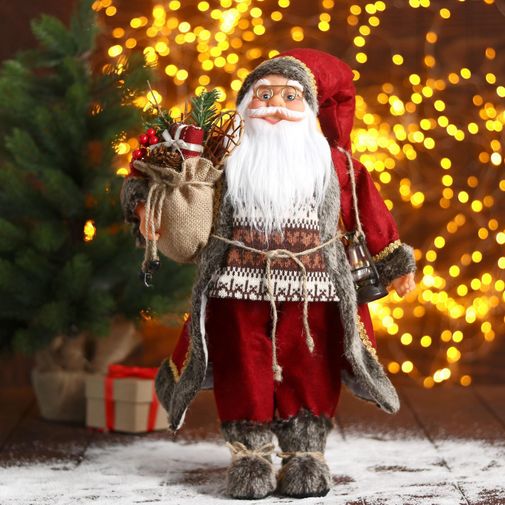 Дед Мороз с фонариком (45 см)
