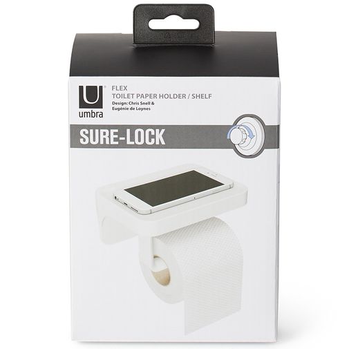 Держатель для туалетной бумаги с полочкой Flex Держатель для туалетной бумаги с полочкой Flex