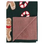 Плед из хлопка с новогодним рисунком Gingerman из коллекции New Year Essential, 130x180 см