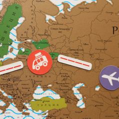 Магнитная Скретч-карта мира True Map Puzzle Gold