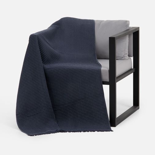 Плед вафельный Elenglect (темно-серый)